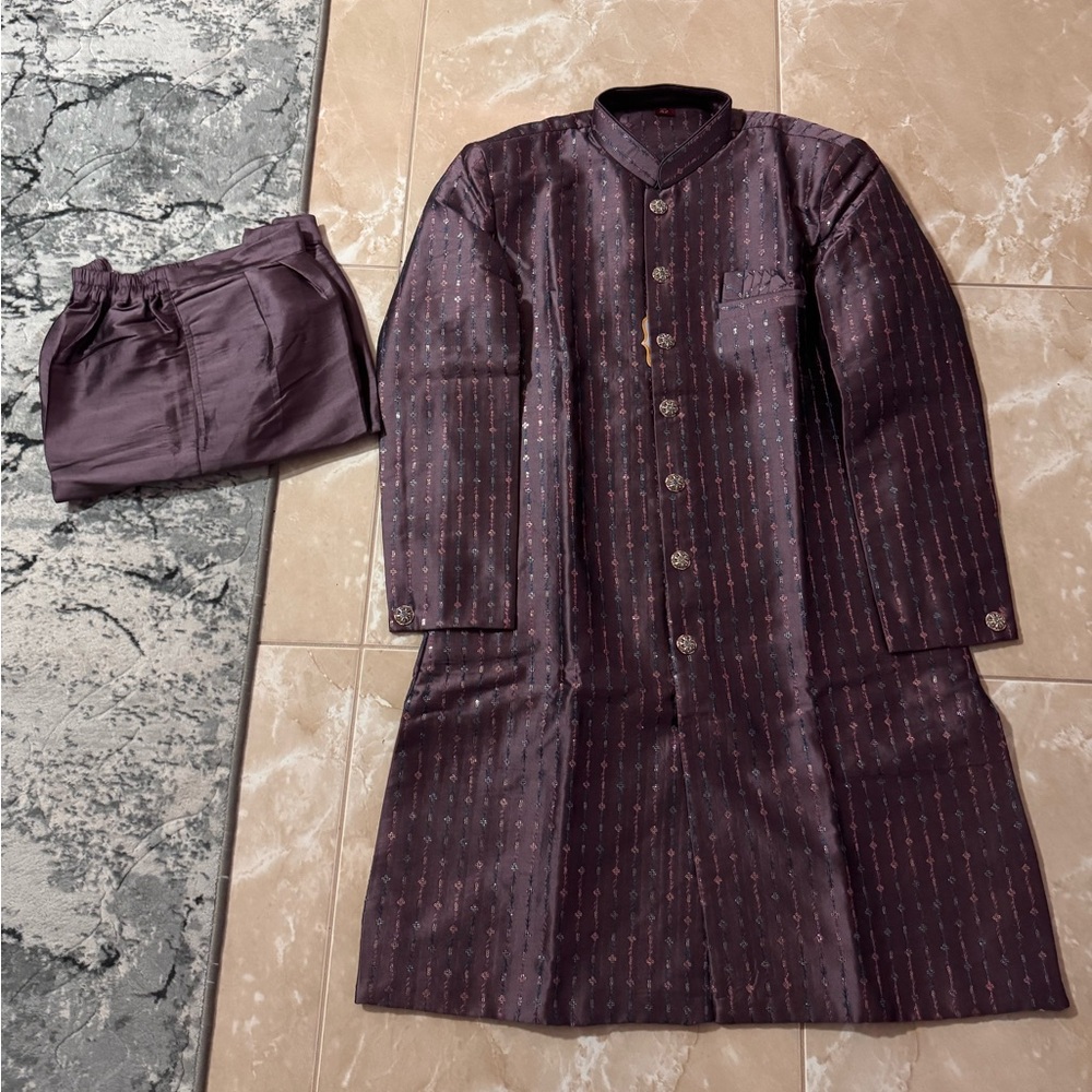 Elegant Purple Sherwani Set